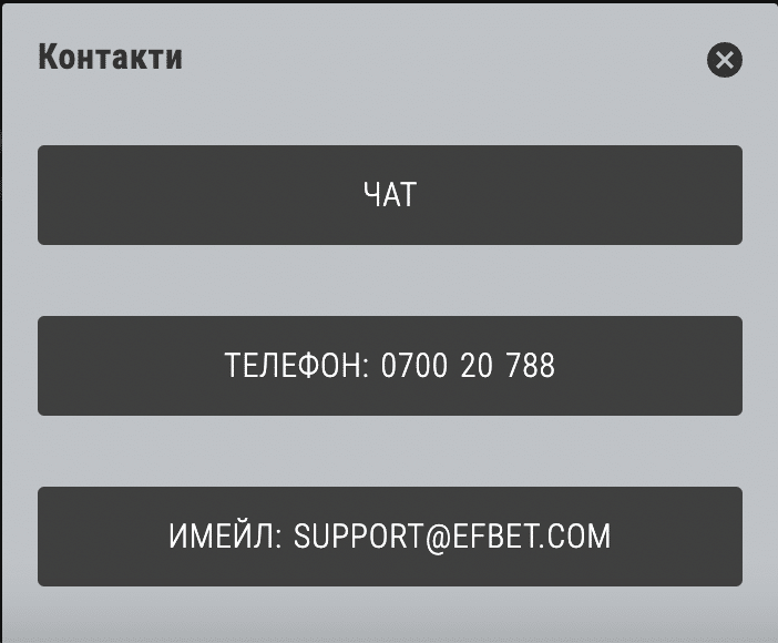 Контакти Ефбет Ефбет Контакти