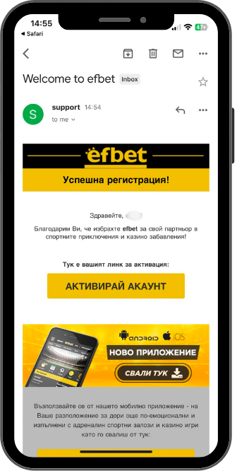 Ефбет регистрация процеса на верификация на Efbet